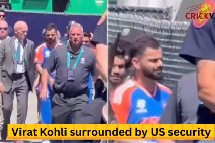 Virat Kohli surrounded by US security